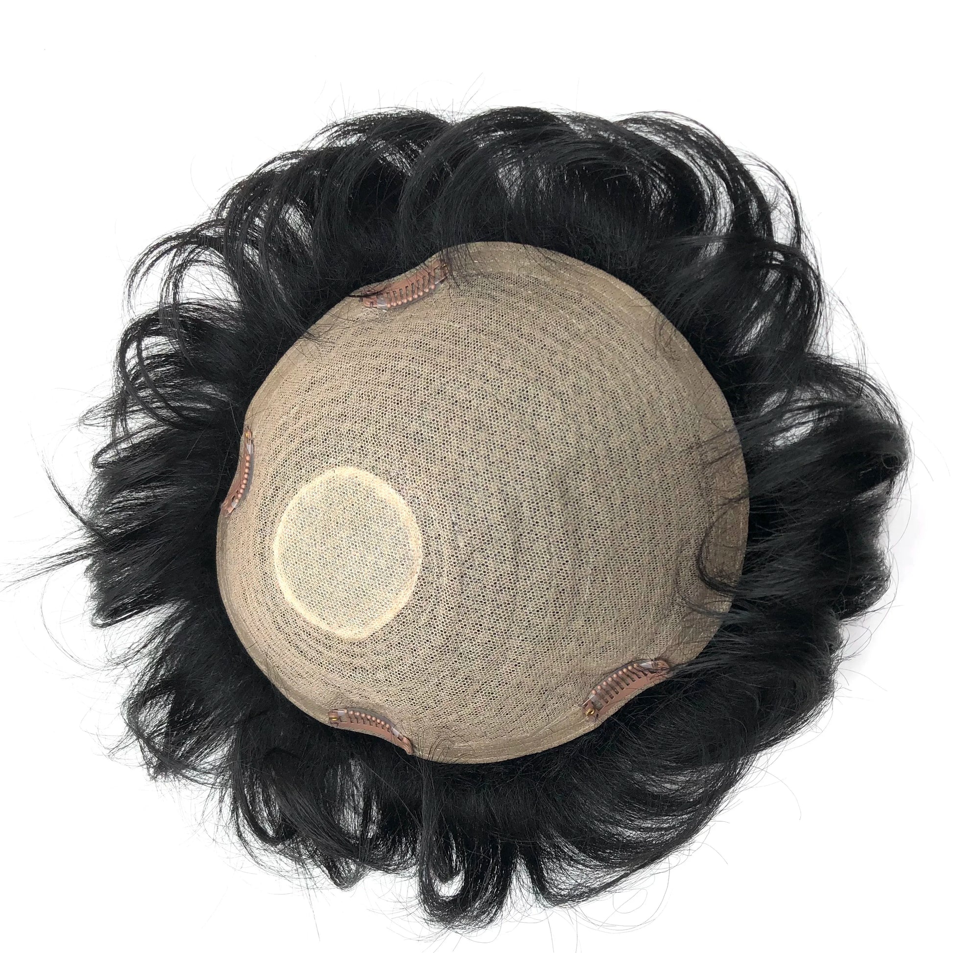 AU  Ready to Ship Short Hair Male Wig Head Replacement Black Full Real Hair Replacement Black Machine Weft Silk Men's Toupee