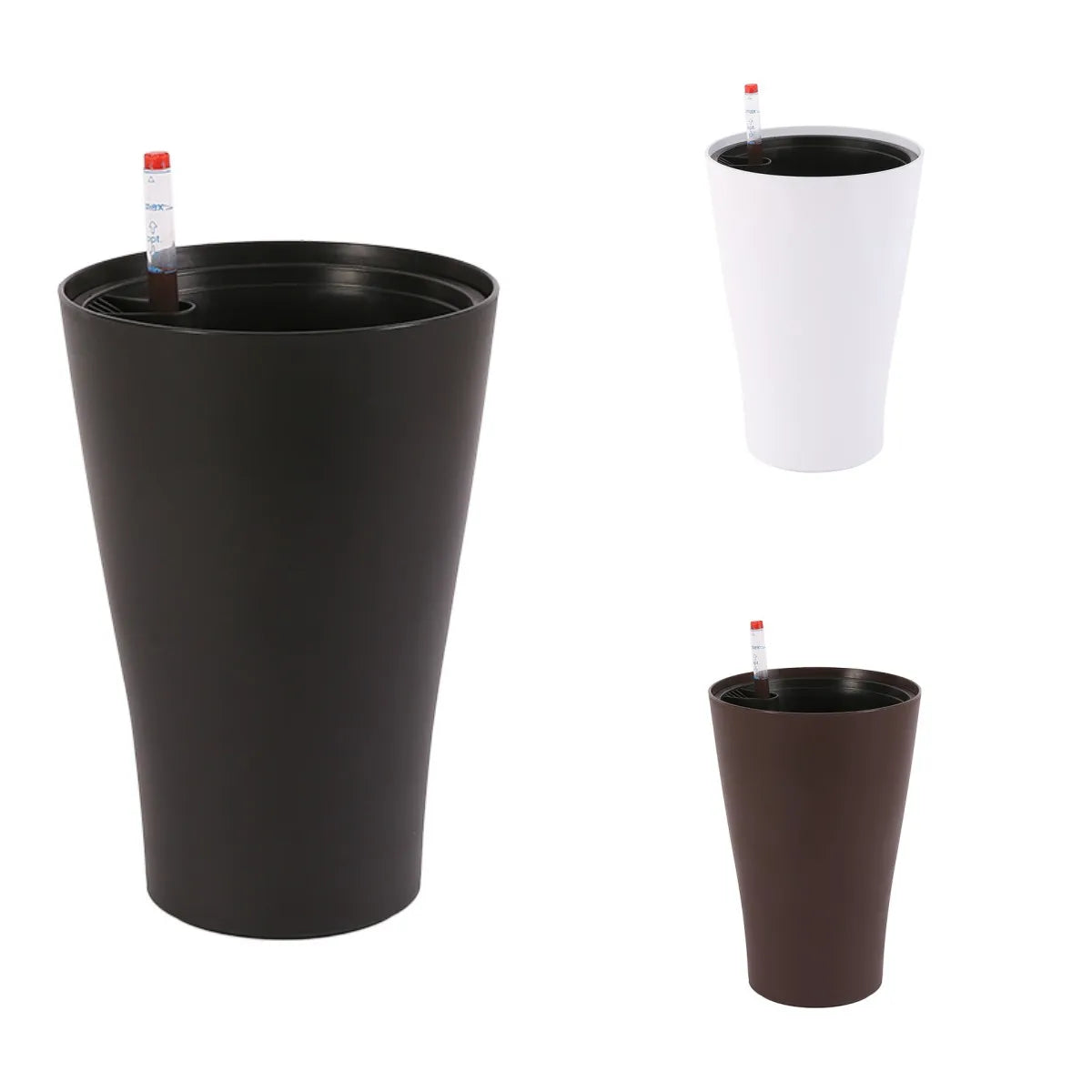 YIZHITANG Glazed Tall Round Self-watering Eco-Friendly Durable Pots for Home Office Hotel Garden Planter