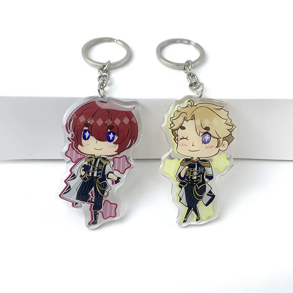 Promotional Gift Charm Glitter Custom Printing Anime Acrylic Keychain Plastic Keychain with Epoxy Hologram Keychain