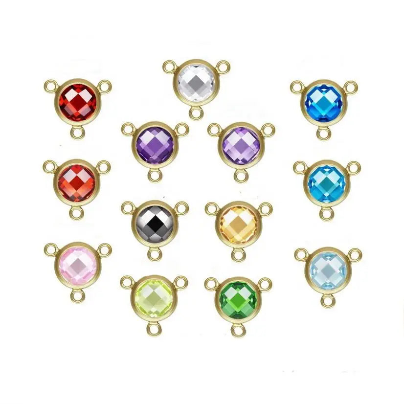 GP 6mm DSCB 14k Gold Filled Connector Three Loops Y-shape DSCB Zircon Pendants Charms Permanent Jewelry Chains Making Wholesa