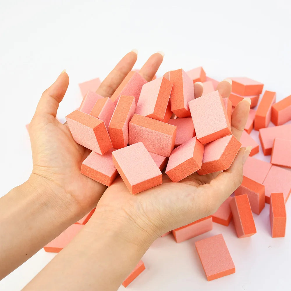 1500Pcs/Case Nail Salon Supplies Disposable 2 Way Sponge Nail File Buffer