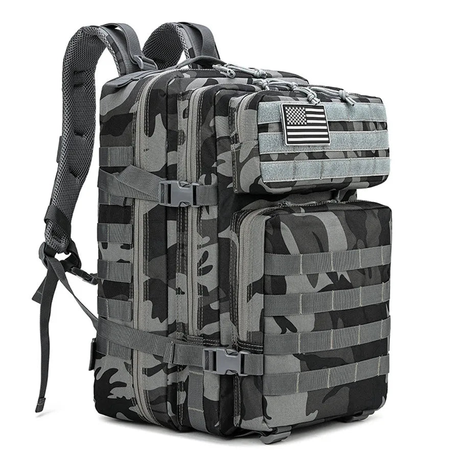 Outdoor Adventure Climbing Tactical Backpack for Men National Style 45L Molle Bag Polyester Lining Camouflage Pattern Waterpr