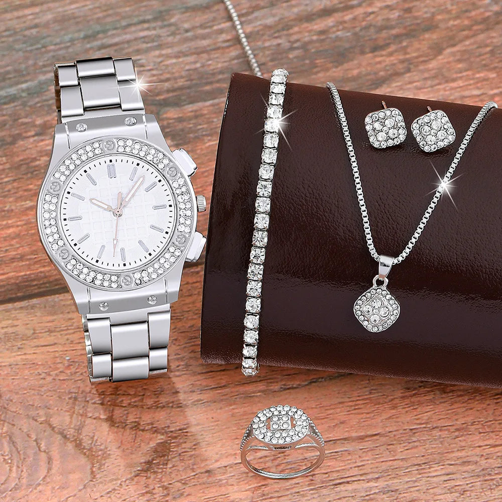 New Women's Watch Set Women's Fashion Quartz Watch Fashion Five Piece Set Women's Watch Wholesale