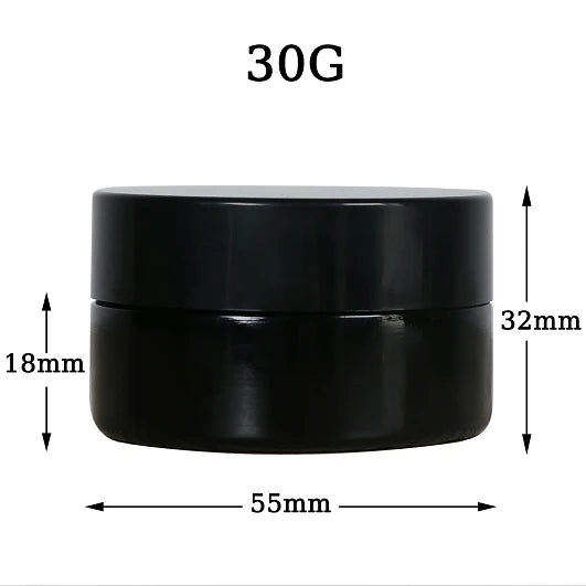 Round 30g UV Black Dark Ultra Violet Stash Jar Ultraviolet Storage Glass Jar Cream Jar