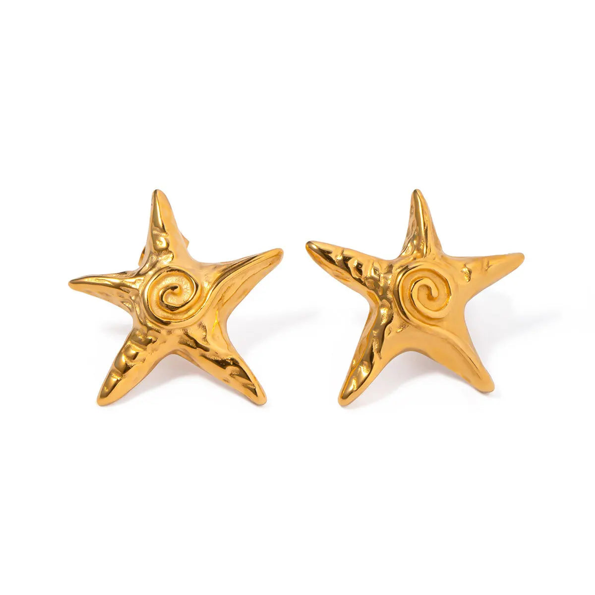 BJG0410E Hot Selling Classic Fashion Jewelry Stud Earrings Rhodium Plated 18K Gold Plated Stainless Steel Star Shape Wholesal