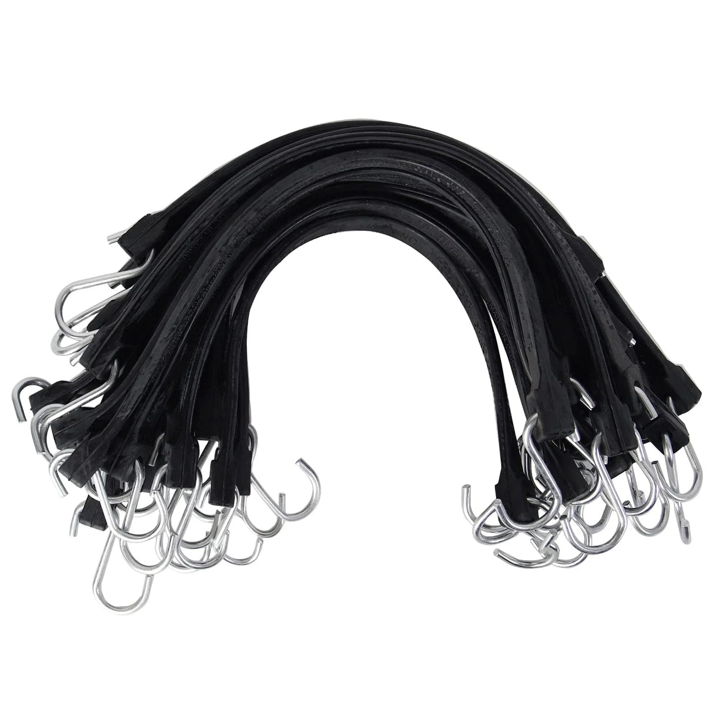 Custom Heavy Duty EPDM  Adjustable Rubber Tie Down Gear Strap with S Hooks 20 Piece Set