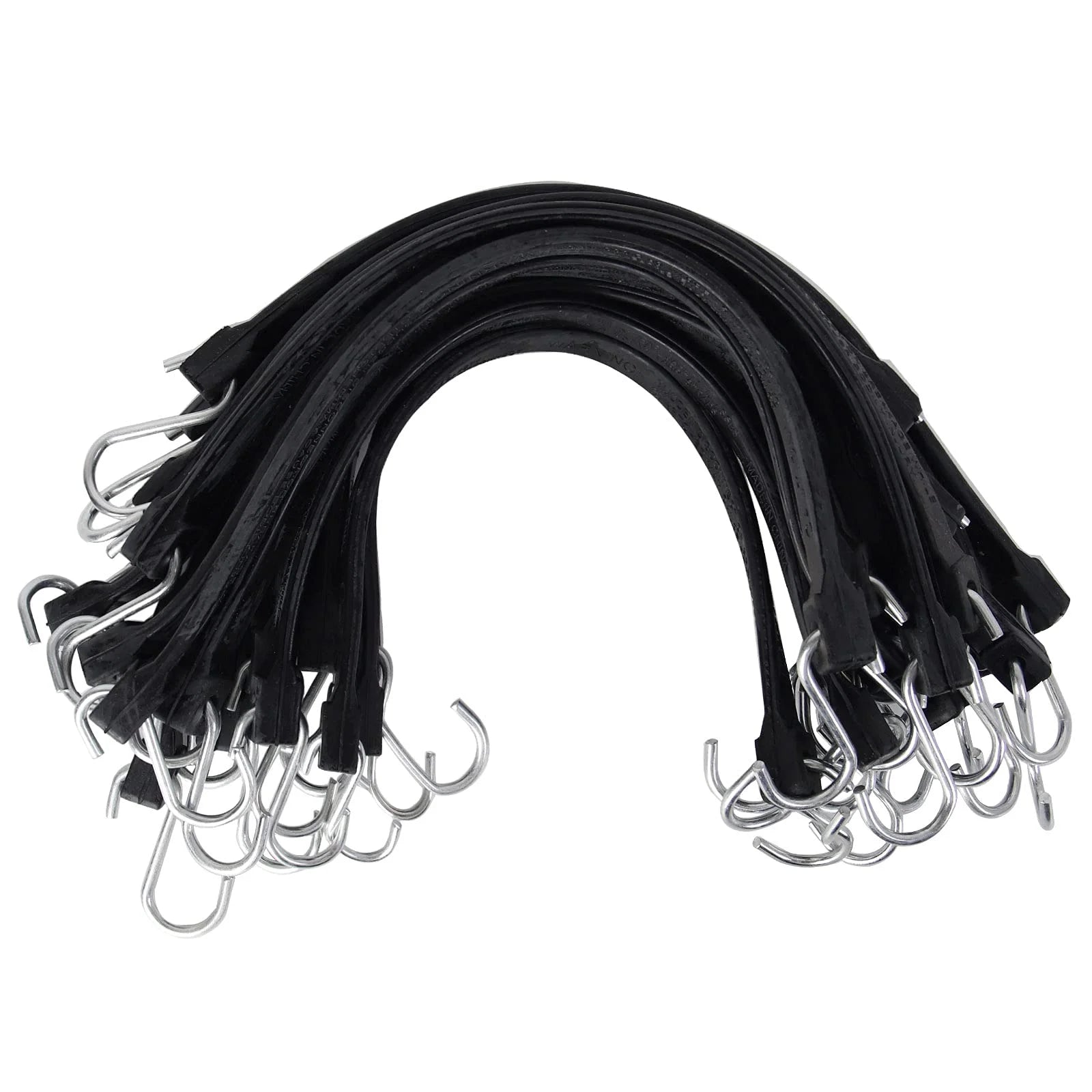 Custom Heavy Duty EPDM  Adjustable Rubber Tie Down Gear Strap with S Hooks 20 Piece Set