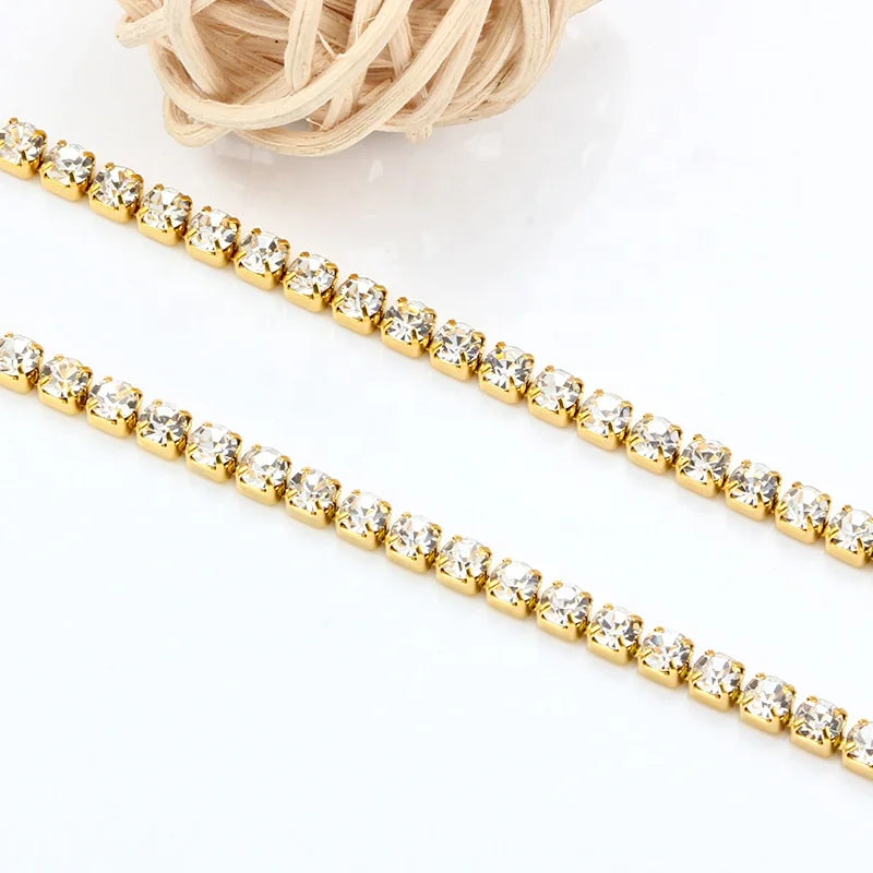 Manufacturer Supplied 3mm 18k Gold PVD Stainless Steel Drill Chain for DIY Necklace & Bracelet Jewelry Making