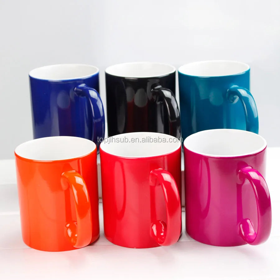 Topjlh 2024 Wholesale Coffee Cup Stoneware Mug 11oz Ceramic Magic Cups Color Changing Ceramic Coffee Mug Promotional Custom M