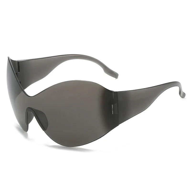 Lmamba 2126 New Arrival Fashion Trendy Personality Cycling Steam Punk Big Frame Y2K Women Shades Sunglasses