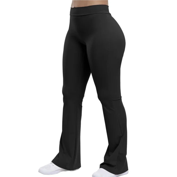 Lanyu Women's Custom Flare Pants Solid Plus Size Fitness Running Leggings Lightweight Boot Cut Scrunch Butt Autumn Adults