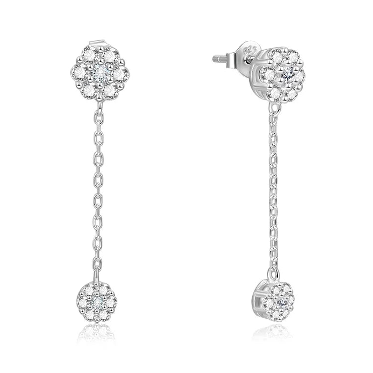 Designer Inspired 925 Sterling Silver Dangle Earrings Gold Plated Geometric Piercing Jewelry for Weddings and Parties