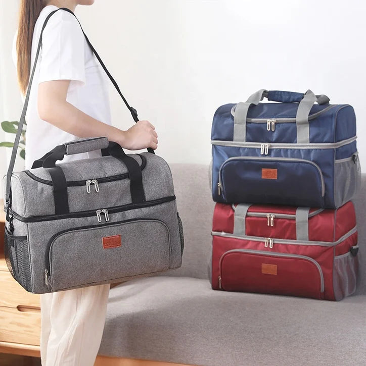 Hot Sale Thickened Double Large Picnic Insulated Ice Bag Waterproof Thermal Lunch Bag for Travel