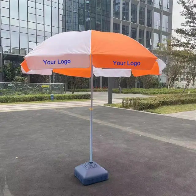 Wholesale Custom Logo Designed High Quality Promotion Outdoor Garden Beach Umbrellas With UV Logo Prints