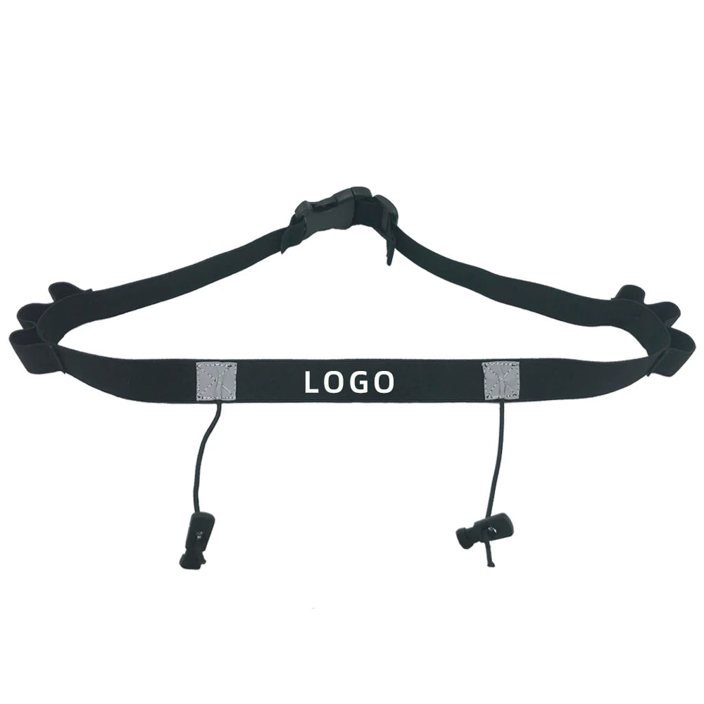 Factory Custom logo Reflective Running Belt Handing Number Cloth Triathlon Marathons Race Number Belts with Energy Gel Holder