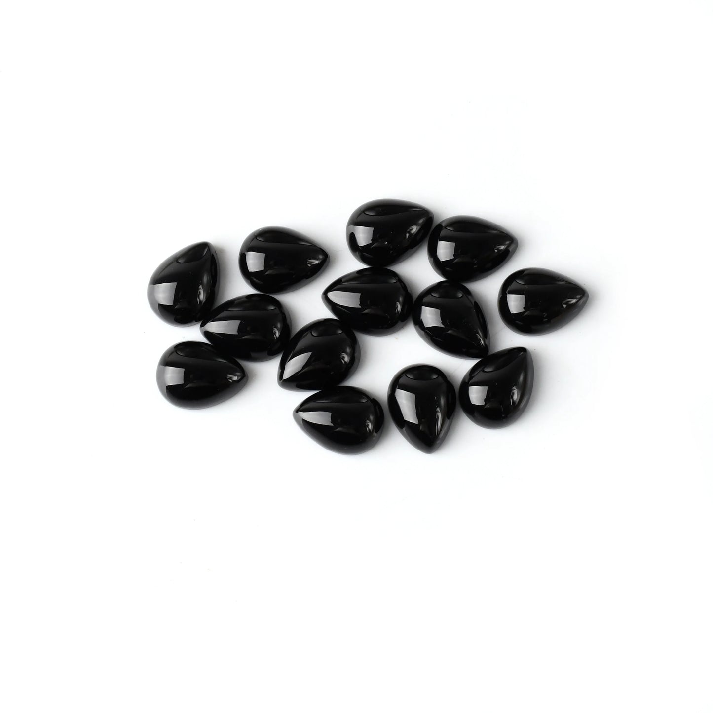 6-10mm  Pear  Shape Black Agate Custom Size & Shape Available  Factory Direct Price Small Order Welcome MOQ 5 Pcs