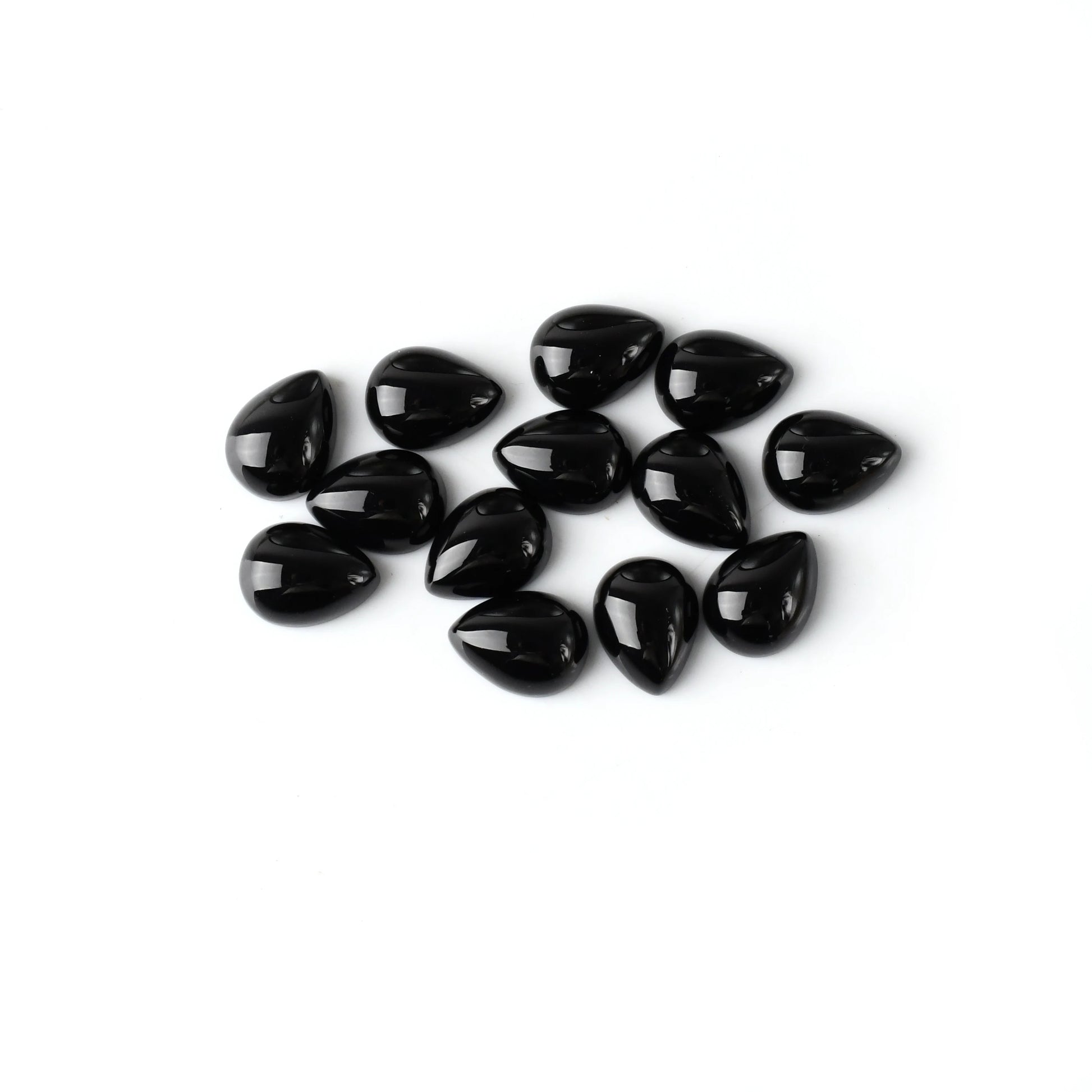6-10mm  Pear  Shape Black Agate Custom Size & Shape Available  Factory Direct Price Small Order Welcome MOQ 5 Pcs