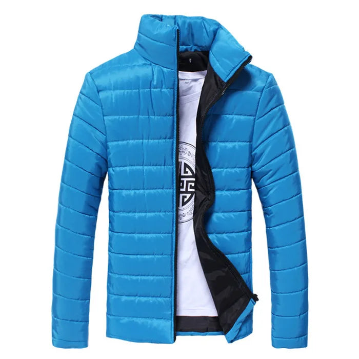 Classical Rib Shaped Men's Slim Casual Warm Jacket Woven Dyed Lightweight Fleece Windproof Breathable Mock Thicken Warm Stand