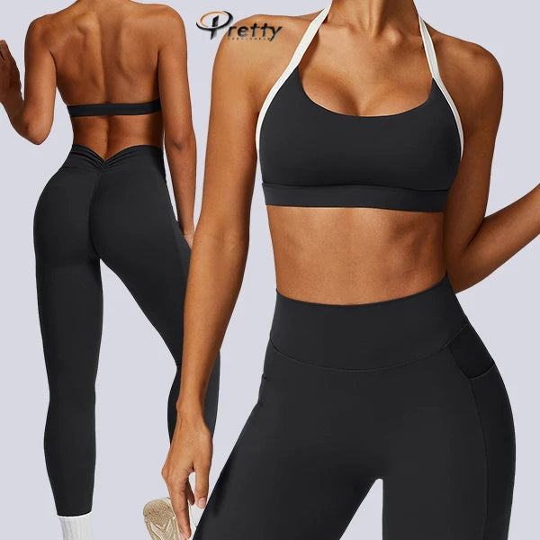 Custom Printing logo Sports Bra Sexy High Waist Yoga Pants Active Yoga Leggings Workout Running Fitness Quick Dry Fitness Sui