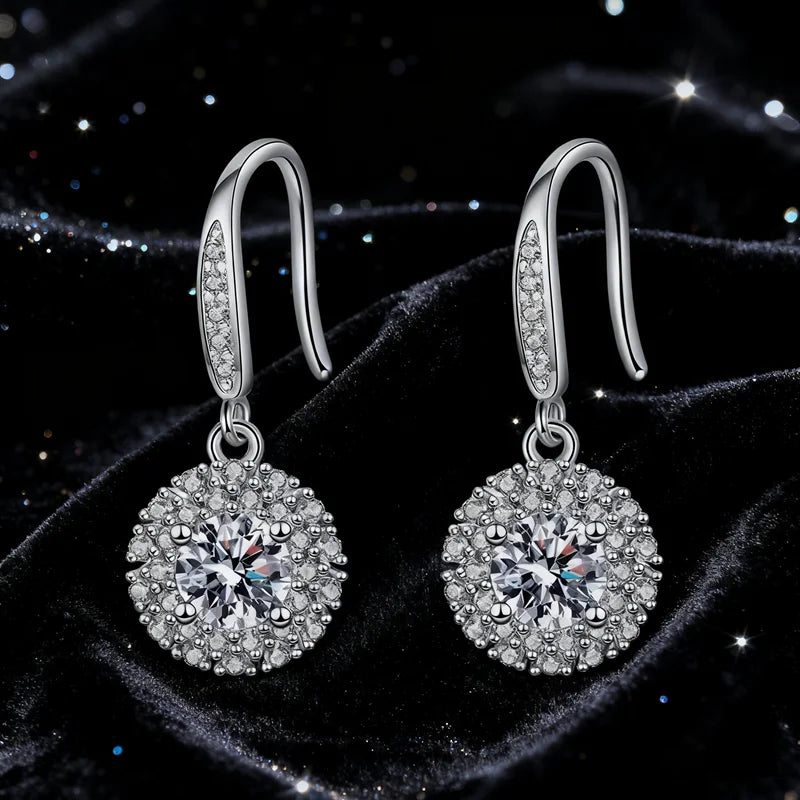 Wholesale S925 Sterling Silver Inlaid Vvs D Colour Moissanite Pendant Earrings for Women Gift