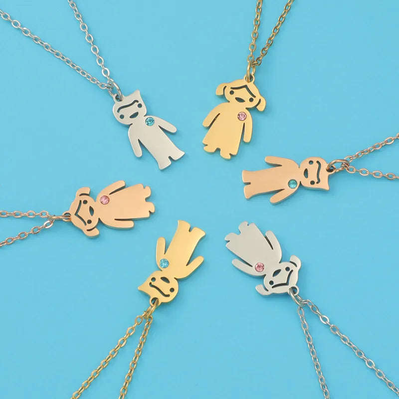 New Hot European Style Simple Cute Lover's Gift Stainless Steel Jewelry Men Women Boy Girl Couple Chain Fashion Pendant Neckl