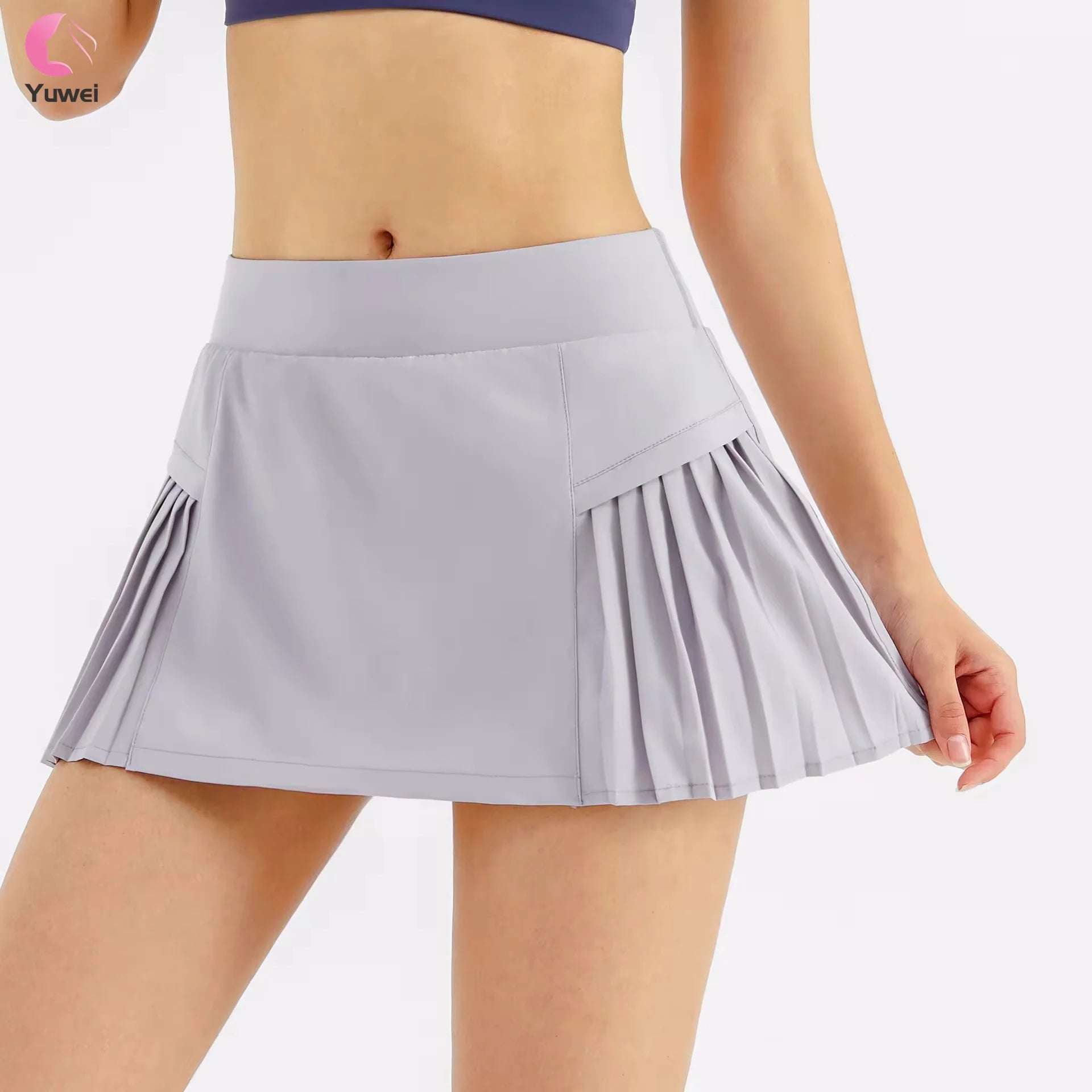 Womens Mini Pleated Tennis Skirt Athletic Golf Skirts With Pockets Flowy Workout Short Skort