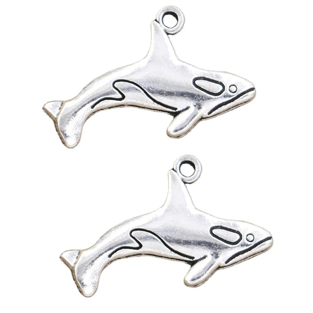 Charms Shark Fish 33x21mm Tibetan Silver Color Pendants Antique Jewelry Making DIY Handmade Craft