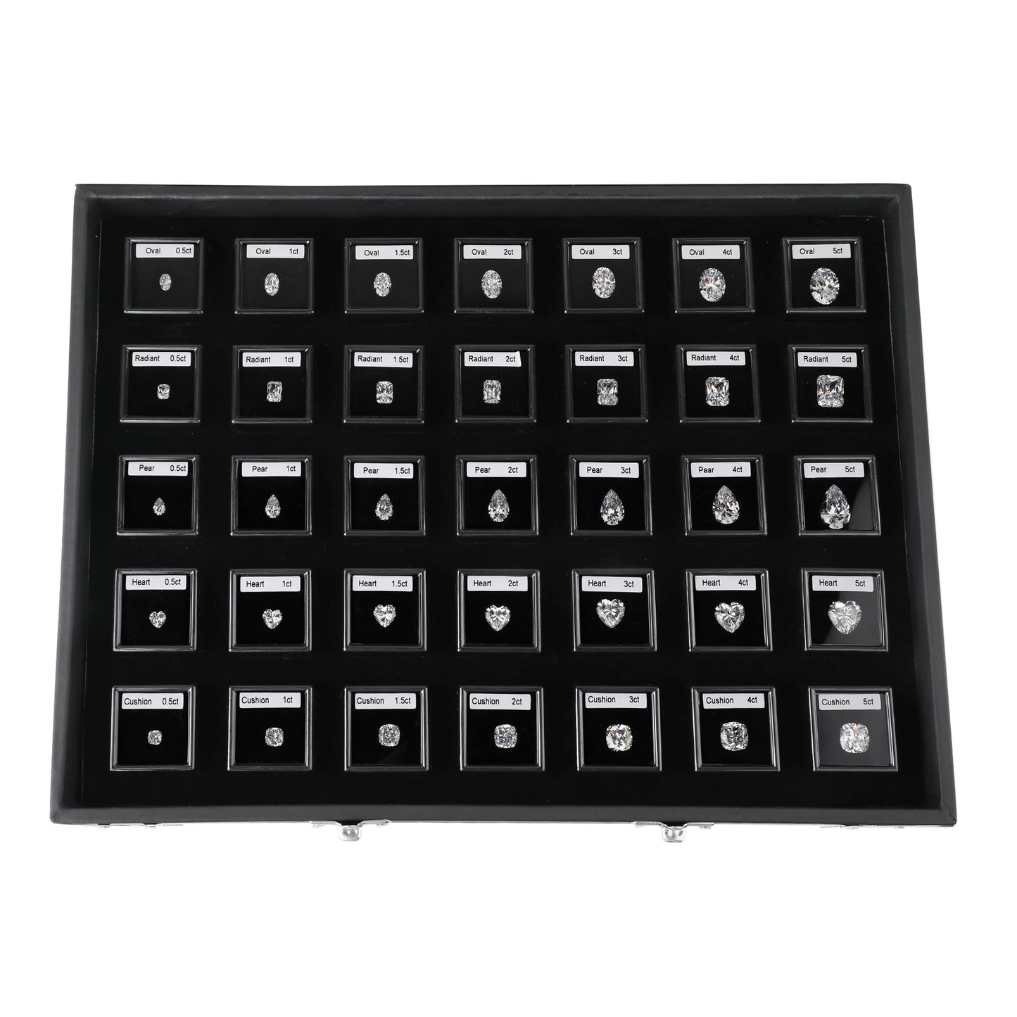 Most Popular GemTrue Brand Ultimate Diamond Shape and Size Guide 70 Stones 10 Shapes in Lockable Carry Case