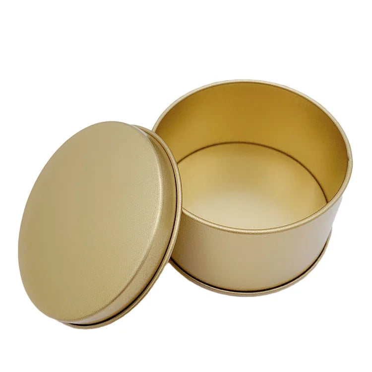 65*h40mm Custom Small Round Metal Candle Jar With Lid Gift Box Packaging Open Window Tin Box