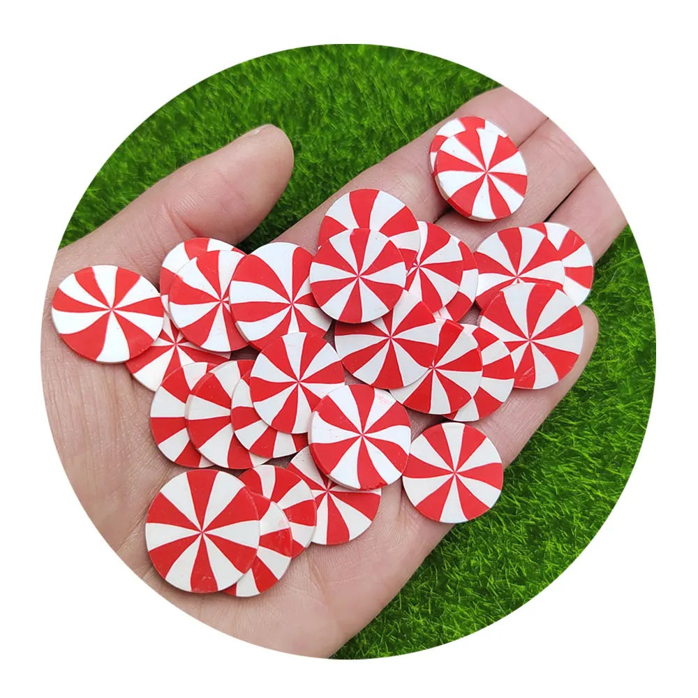 Mint Candy Polymer Clay Red White Windmills Sprinkles Dessert Decoration Kawaii Slime Crafting Supplies