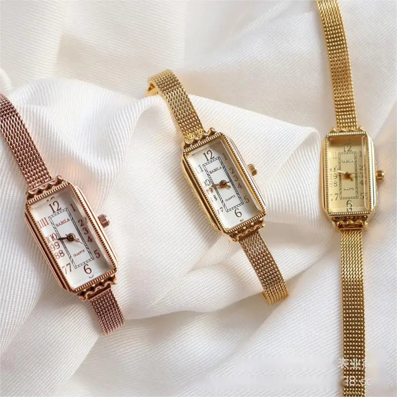 Aimgal Customizable Logo French Vintage Quartz Watch Luxury  3ATM Waterproof Square Dial Fashionable Stainless Steel