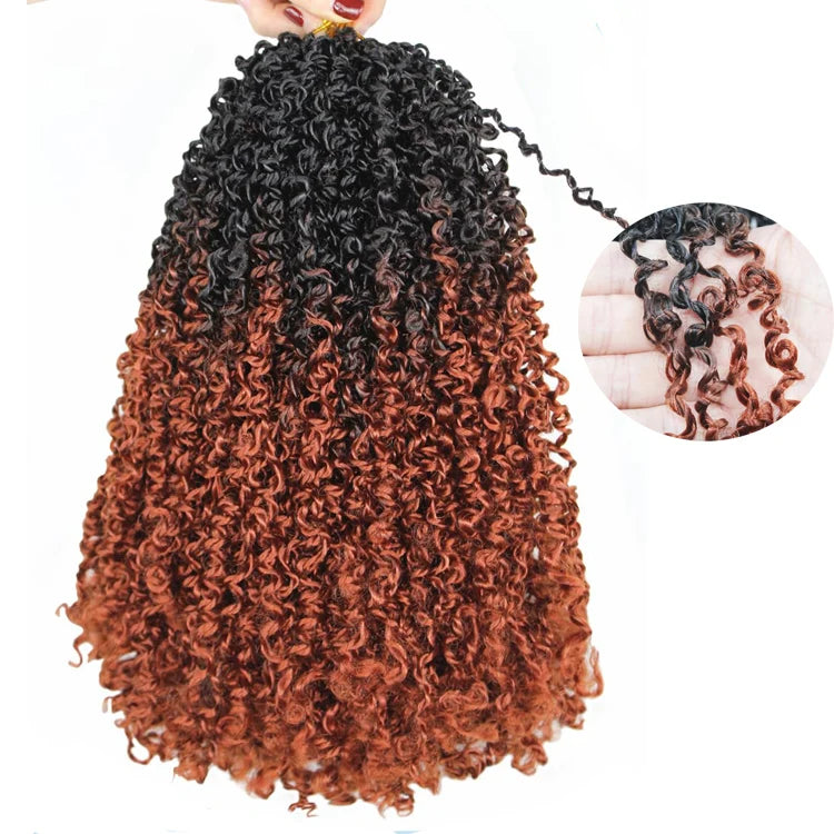 Wholesale Yanky Twist Crochet High Temperature Fiber Dyed Pre-Twisted Curly Braiding Hair Extensions Pre-looped Braids