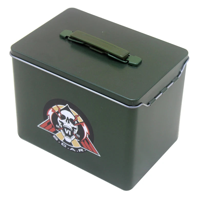 Factory Lunch Rectangle Tinplate Box with Handle for Stationery & Medicine Storage Screen Printing