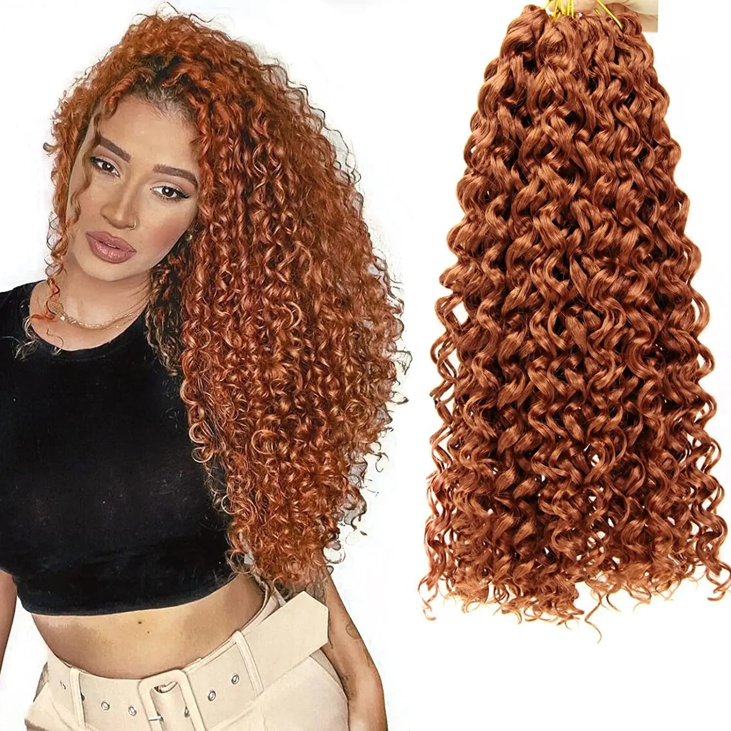 Factory Wholesale Premium Gogo Curl Crochet Braiding Hair Extension Curly Deep Wave High Temperature Fiber Dyed