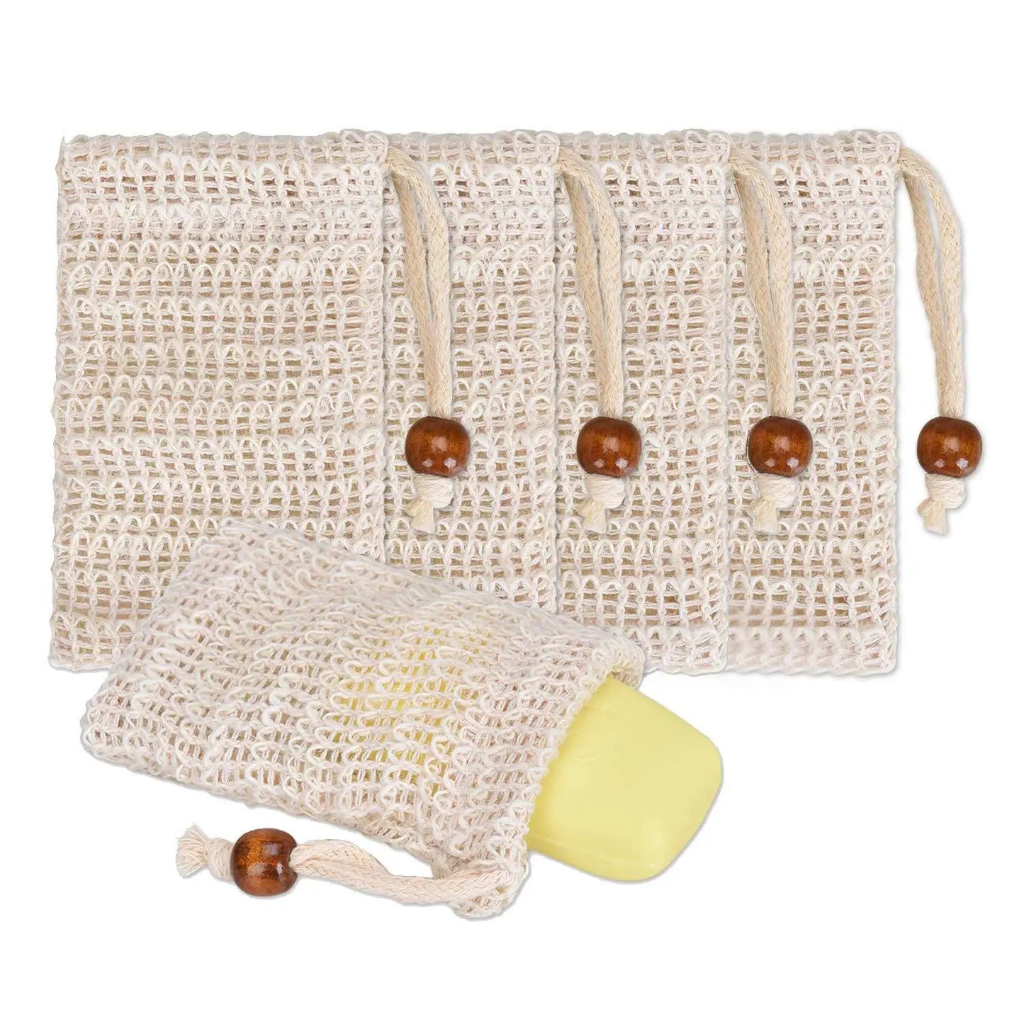 Eco Friendly Foaming Pouch Mesh Net Bgas Sisal Cotton Foam Bath Pouch Sponge Exfoliating Soap Organic Mesh Bag