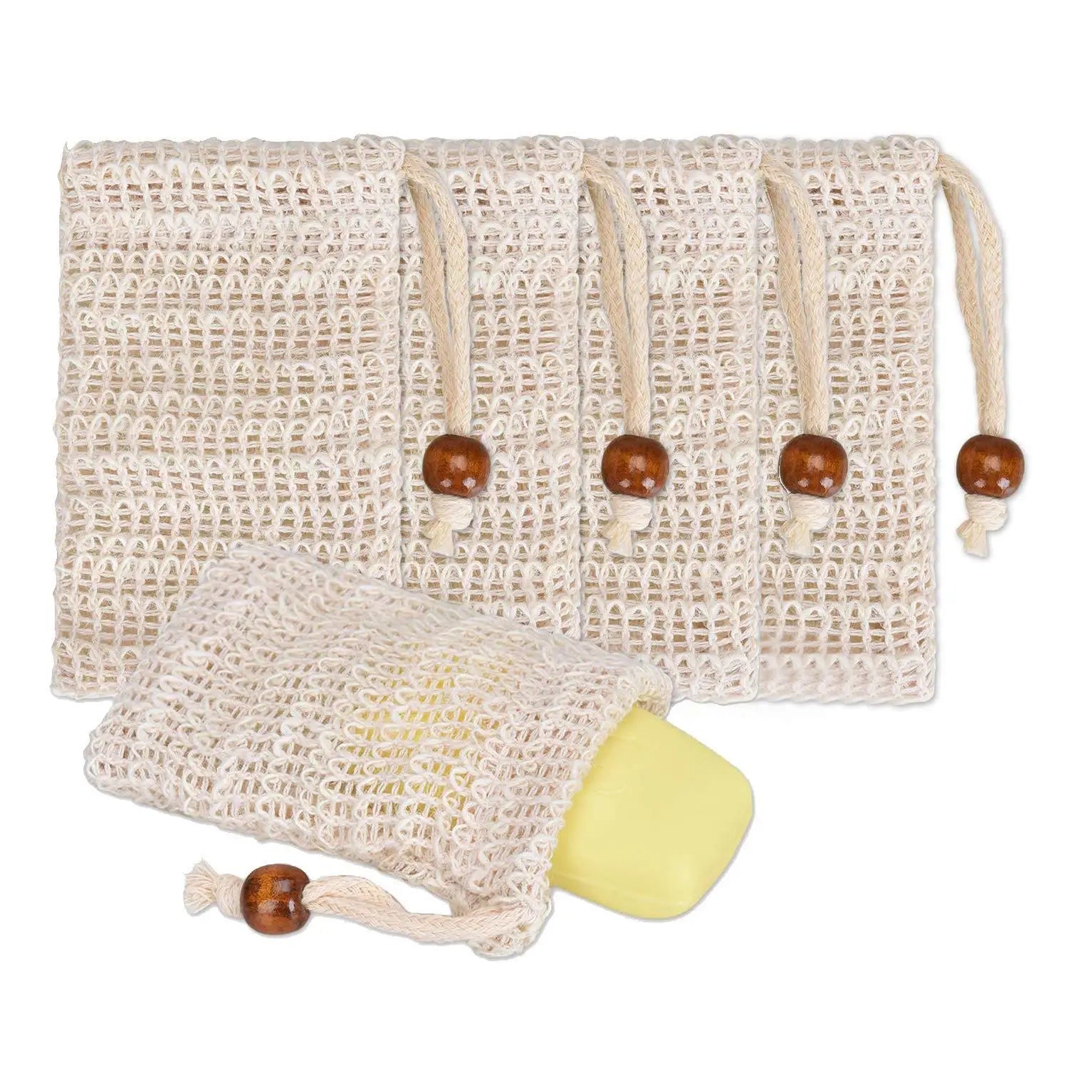 Eco Friendly Foaming Pouch Mesh Net Bgas Sisal Cotton Foam Bath Pouch Sponge Exfoliating Soap Organic Mesh Bag
