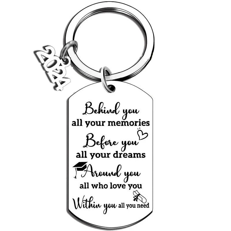 Best Friend Key Chains Graduation Gift for Her Him College Boy Girl Behind You All Your Memories Key Ring Inspirational Keych