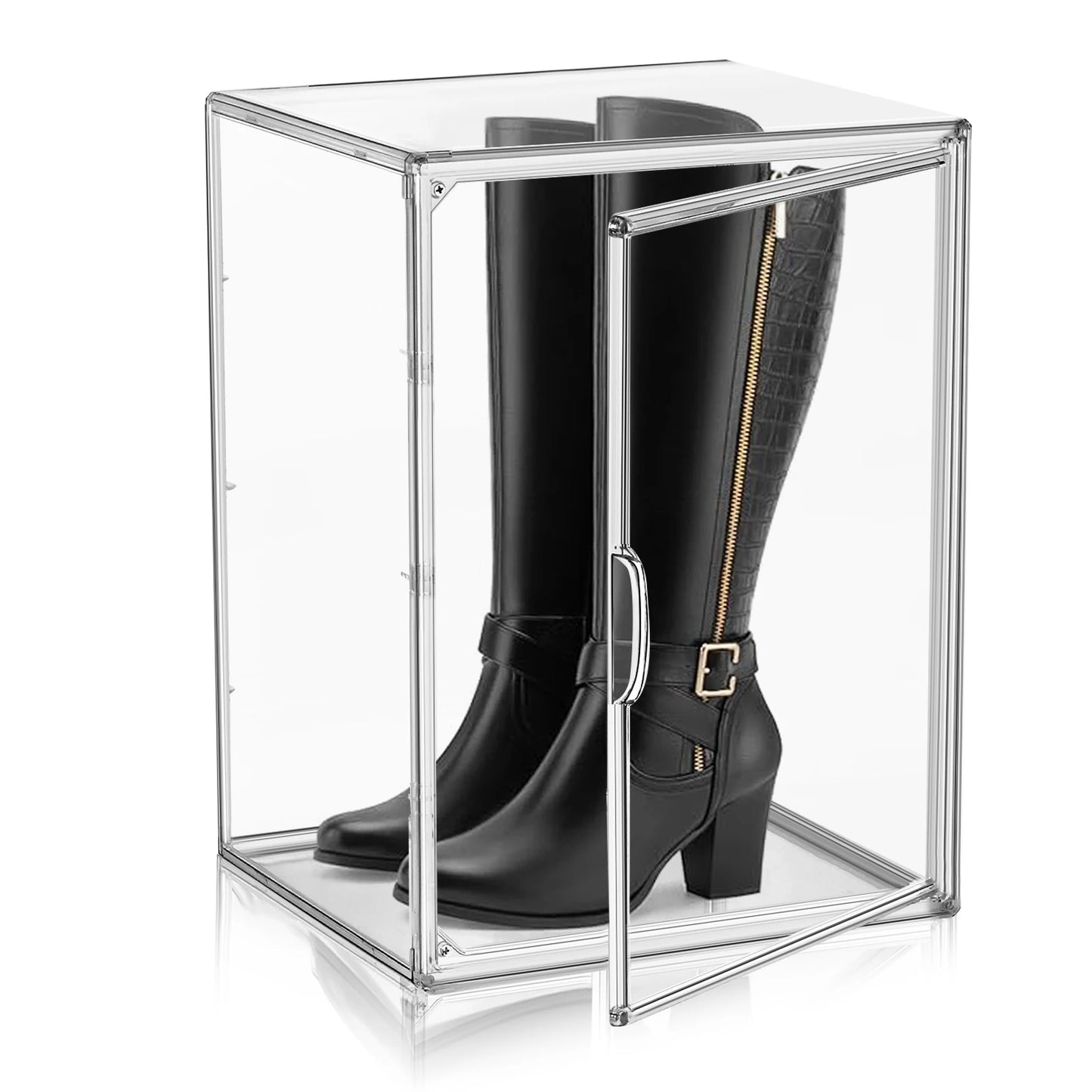 DAYOOH 40*30*25CM XXL Multifunctional Boot Display Box Dust-proof Stackable Foldable Clear Acrylic Shoe Organizer Box