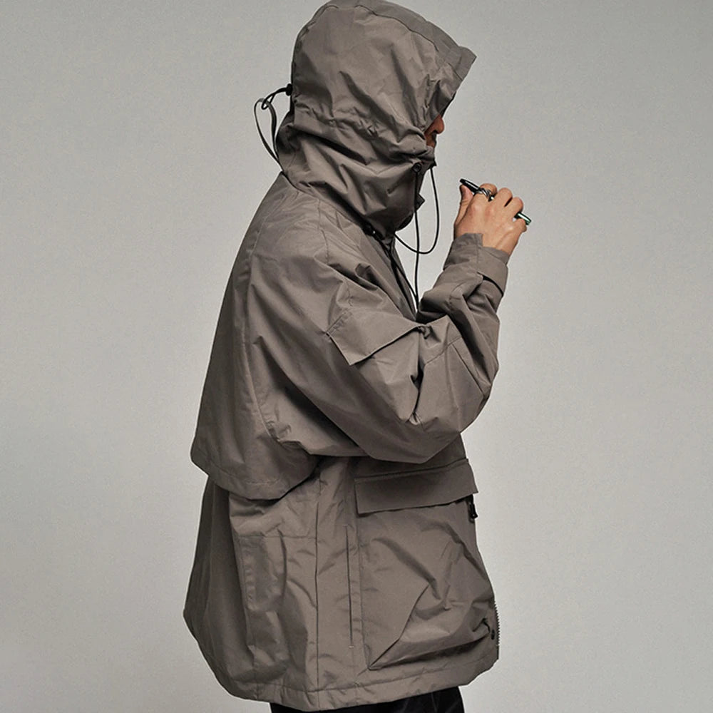 Custom Men's Cartoon Pattern Eco-Friendly Reversible Windbreaker Jacket Nylon Lightweight Waterproof Woven