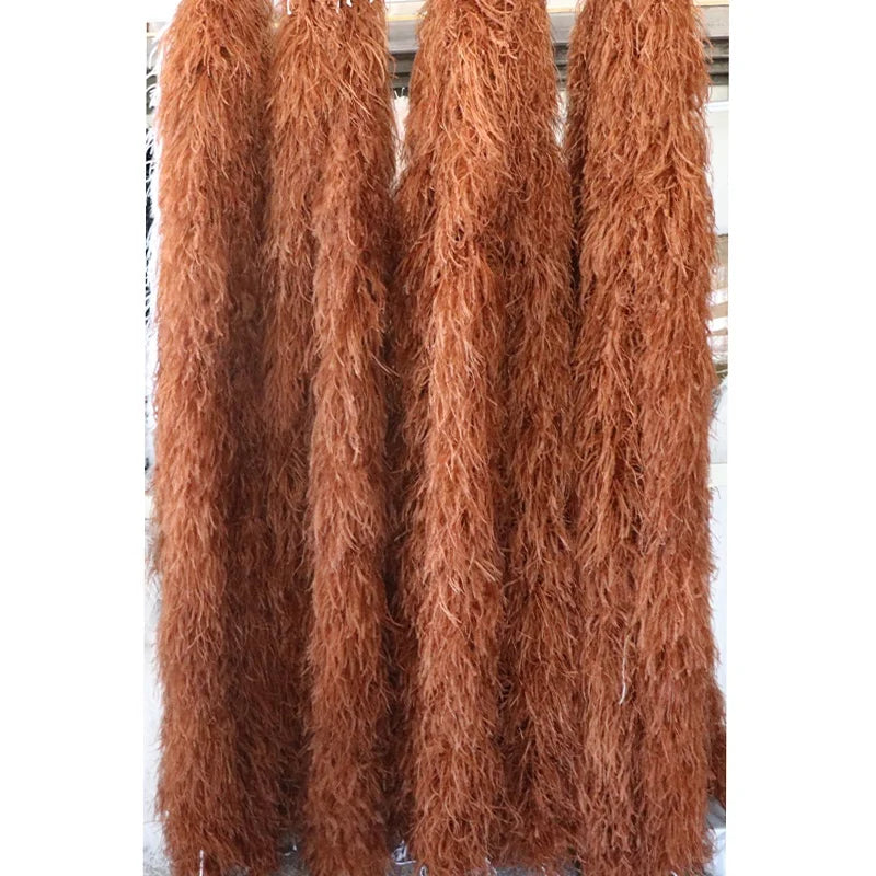 10-15cm Dyed Colors Cheap Large Thick 10ply 2M ZA Ostrich Feathers Boa for Crafts & Clothing