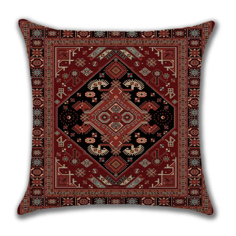 Throw Pillow Covers Tribal Abstract Vintage Carpet Pattern Decorative Pillow Case Home Decor Square 18*18 Inch Floral Pillowc