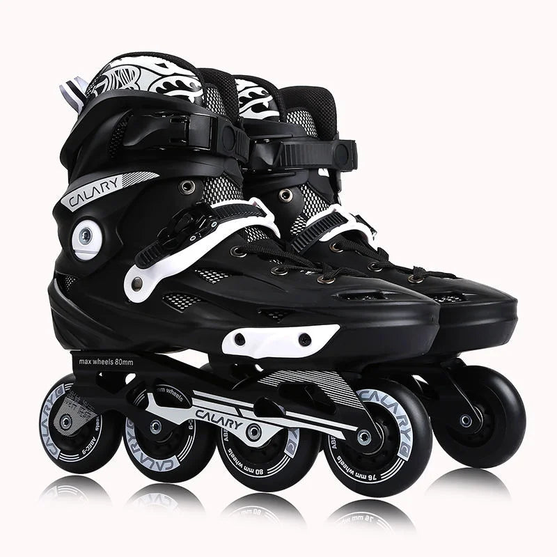 Adult Slalom Skates 85A PU 4 Wheels Detachable Inner Boots Freestyle Speed Aggressive Inline Skates Shoes Men ABEC-9 Bearings