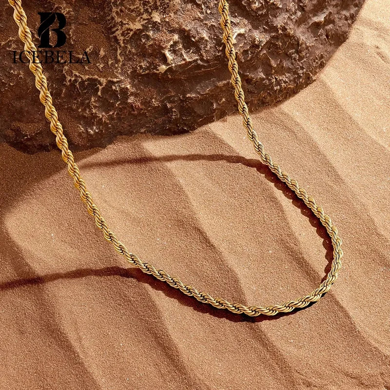 Wholesale Hiphop Men Fine Jewelry Custom Twisted Chain Necklaces Solid 925 Sterling Silver Diamond-Cut Rope Chain for Women