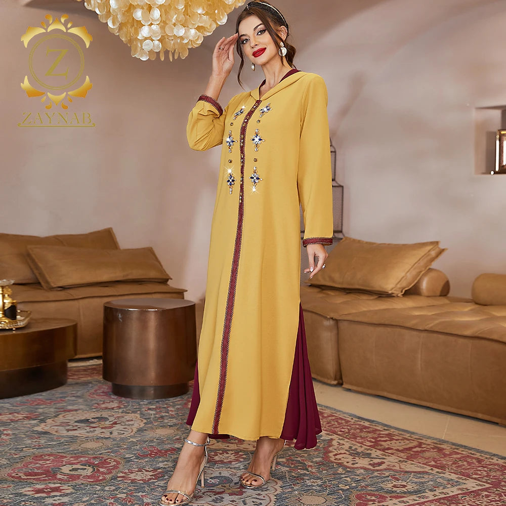 Abayah Islam Muslim 2 Piece Dress Formal  Closed Abaya Fabric Abaya With Hijab for Muslim Women