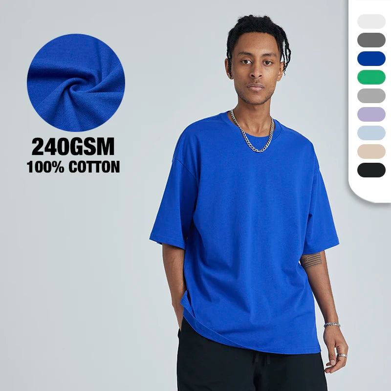 Mens Custom Vintage Oversized T Shirts Custom Artwork Pullover O-neck Cotton Hip Hop T-shirts 240G Tee