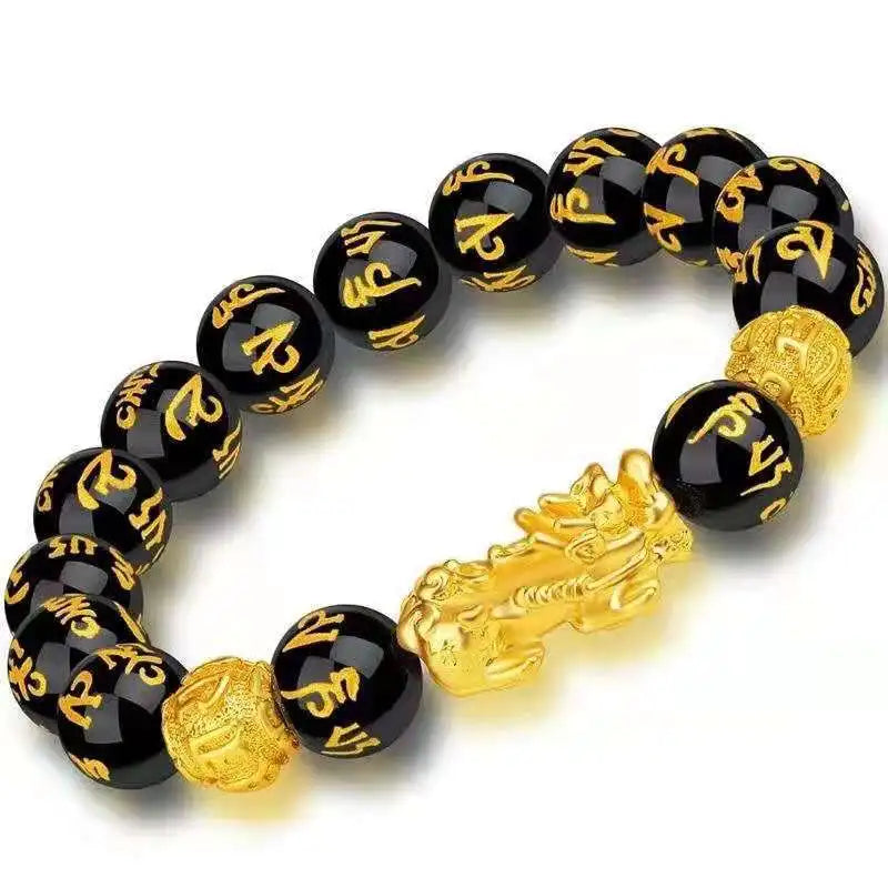 Handmade Gold Geometric Bracelet Accessories Stone Beads Men Women Pixiu Bracelet