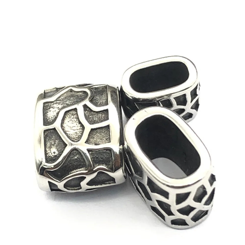BXNK023 Trendy Custom Stainless Steel Spacer Bead Charm for Leather Bracelet  in Stock