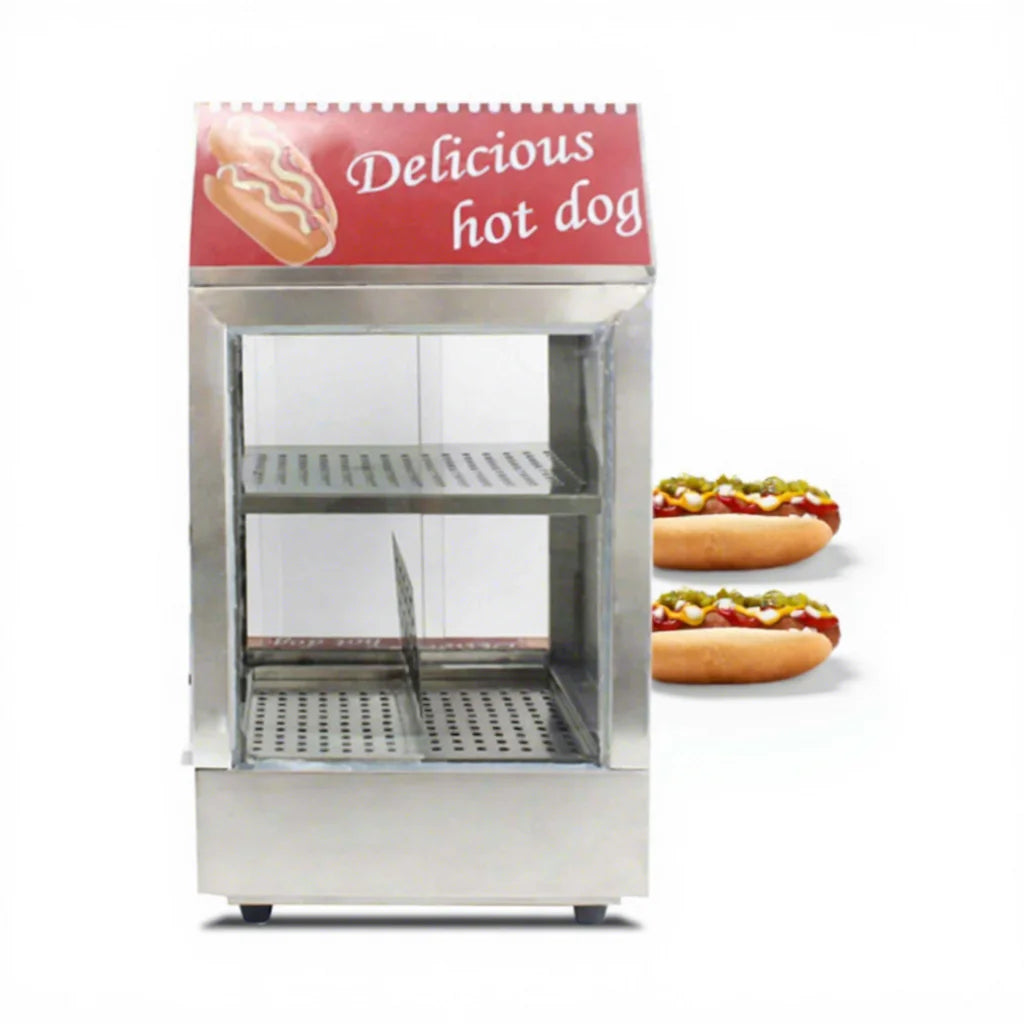 Wholesale Two Layers Hot Dog Warmer Machine Hamburger Warmer Display Commercial Hot Dog Steamer Machine With Temperature Cont