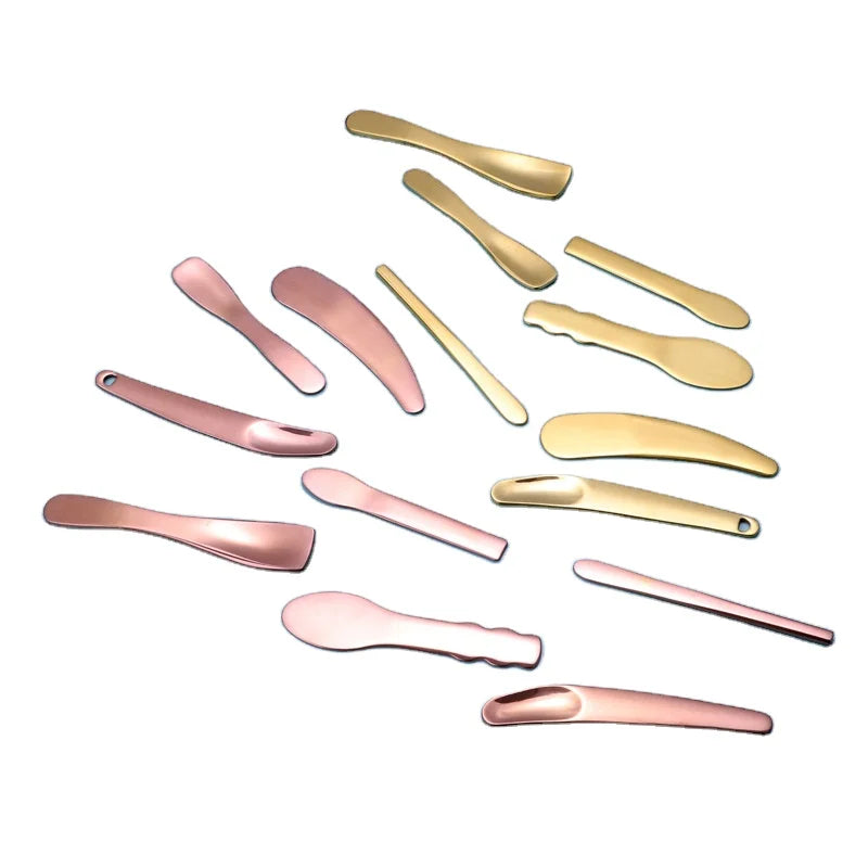 Factory Free IANNA logo 304 Stainless Steel Cosmetic Cream Spoon Skincare Beauty Tool Metal Makeup Facial Spoon