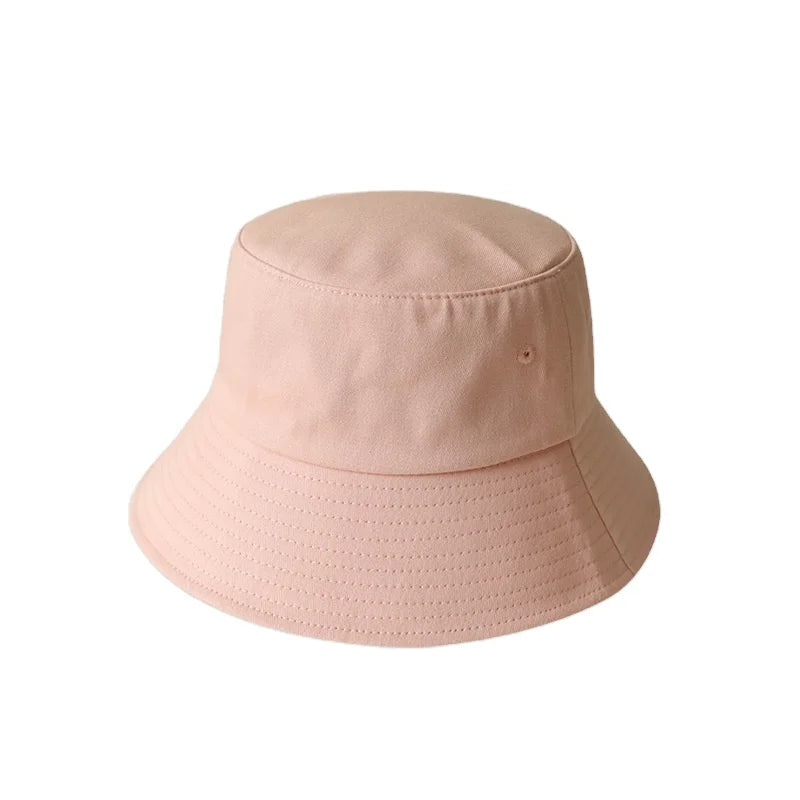 Solid Color Wide Brim Sunproof Bucket Hat Summer Outdoor Traveling Beach Hat Fashion Unisex Custom logo Bucket Hat